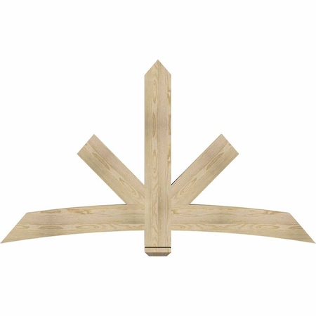 Ekena Millwork Alberta Rough Sawn Timber Gable Bracket, Douglas Fir, 72"W x 42"H x 4"D x 6"F, 14/12 Pitch GBW072X42X0406ALB00RDF
